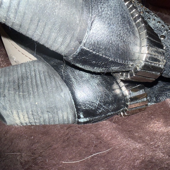 Jeffrey Campbell Studded Black Leather Heeled Boots - Picture 6 of 6